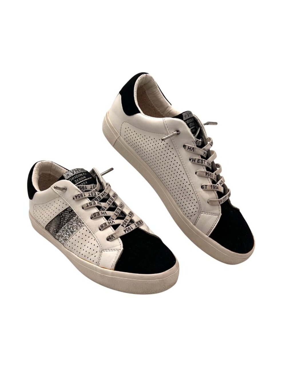 Vintage Havana Sneakers Womens Shoes Size 9.5 Perforated Leather Glitter Accent